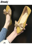 Footwear with Bow Black Women's Shoes Pointed Toe Flat Free Shipping Cheap Luxury Low Price Comfortable and Elegant A