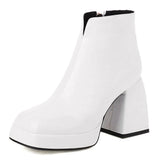 Size 34-43 Female Zipper Solid High Heel Platform women's Boots Office Lady Trendy Autumn Winter Design Shoes