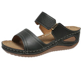 Plus Size Wedge Heel Slippers Women 2023 Summer Soft Platform Sandals Woman Vinatge Non Slip Beach Flip Flops