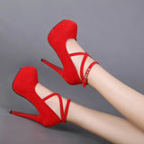 Classic High Heels Women's Sandals Summer Shoes Ladies Strappy Pumps Platform Heels Woman Ankle Strap