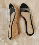 Summer New Mid-heeled 6.5CM Transparent Sequined Slippers Women Platform Sole Wedges Sandals Women Comfortable Beach