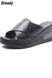 Summer Sandals For Women Wedge Heeled Fashion Cross Strap Casual Style Ladies Shoes Comfort Open Toe Solid Buckle