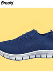 mesh breathable slip-on flat tennis casual shoes walking shoes plus size sports shoes ladies vulcanized shoes