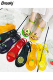 Women Slippers Transparent PVC Fruit Decoration Sandals For Ladies Summer Outdoor Buckle Strap Beach Shoes Female Fashion