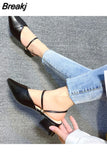 for Women 2023 Hot Slingbacks Ladies High Heels Summer Toe-Covered Women's Sandals Pointed Toe Outer Wear Half