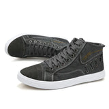 Shoes for Men 2023 Summer New Men's Casual Shoes High Top Vulacnized Shoes Male Flats Lace-up Sneakers Zapatos