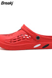 Men Garden Shoes Black Beach Flat Sandals Slippers Men Sandals Summer Hole Shoes