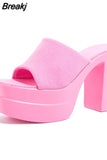 New FashionDouble Bottom Platform Sandals Chunky High Heeled Ankle Buckle Strap Women Sandals Comfort Walking Shoes