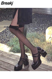Chunky Heel Gothic Style Women Mary Janes Pumps Vampire Cosplay Brand Design Metal Decoration Women Pumps