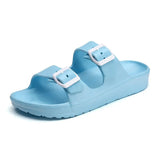 Sandals Women Men 2021 New Lightweight Candy Color Two Buckle Flats Slippers EVA Comfortable