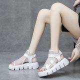 Toe Platform Heel Women Sandals Summer Shoes New Black Wedge Heel Sandals Women Summer Breathable High Quality