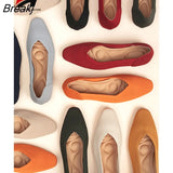 Flat Shoes Women Square Toe Single Shoes Comfortable Breathable Woven Shoes Woman Simple Solid Color Spring