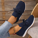 Breakj New Casual Women's Sneakers Large-Size Flying Mesh Lace Sports Single Shoes