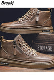 Boots Men Spring High Casual Shoes for Men Trend Zipper Walk Flats Winter Shoes Vulcanized Ankle Boots New