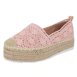 Woman Flat Chaussures Femme Zapatos De Mujer Women's Hollow Platform Casual Shoes Solid Color Breathable Wedge