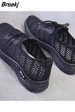 Women Shoes 2023 Mesh Breathable Flat Shoes Women Platform Wedge Sneakers Women Hollow Out Casual Shoes Zapatillas De
