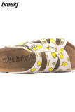 2023 New Fashion Summer Cork Slipper Women Casual Beach Non-slip Outside Cut-outs Slip on Slides