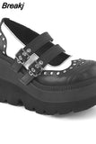 Wedges Mary Janes For Women Pumps 2023 Spring Summer Brand New Gothic Style Comfy Women Office Lady Shoes Big Size