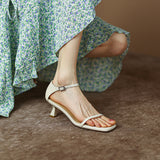 Women's Sandals 2023 Sexy Square Head Strap High Heels Basic Shoes Casual Party Pumps Female Fashion