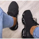 Women Mesh Air-Cushion Sneakers Platform Knitted Vulcanized Running Sports Shoes Casual Breathable Spring Summer Big Size