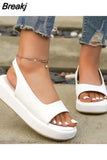 Candy Color Women Sandals Summer Rome Slip-On Breathable Non-slip Shoes Woman Slides Solid Female