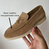 Real Leather Women Flats Shoes 2023 Spring Fashion Loafers Casual Shoes For Woman Daily Office Lady Footwear Size