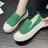 Thick-soled Women Shoes Canvas Loafers Women Design Sense Sneakers Slip-on Flat-bottom Casual Platform Shoes Sneakers