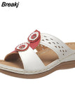 Women Wedge Sandals 2023 Summer Roman Style Open Toe Women's Sandals Vintage Non Slip Leather Casual Beach Shoes Zapatos