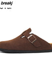 2023 New Buckle Cork Slipper Casual Women Solid Color Beach Outside Non-slip Closed Toe