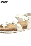 Fashion Outside Cork Sandals 2023 New Women Casual Summer Beach Gladiator Non-slip Buckle Strap