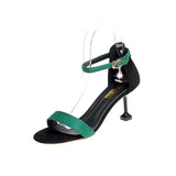 Ankle Strap Women Casual Sandals Open Toe Summer High Heel Shoes Buckle Ladies Office Work Sandalias Thin Heels