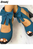 Women High Heels Summer Ladies Elegant Butterfly Knot Mesh Sandals Back Zipper Fish Mouth Party Sandalias Fashion Women