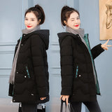 2021 Winter Women Jacket Long Hooded Cotton Padded Female Coat High Quality Warm Basic Outwear Parkas Women