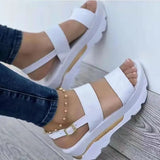2022 Platform Womens Beach Sandals Summer Ankle Buckle Thick Bottom Sandals Woman Open Toe Plus Size Casual Shoes