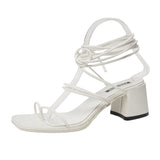 Sandal Cross-Shoes Square Toe Clear Heels 2024 Women's Med Flip Flops Platform Girls Comfort Beige New Block Medium