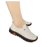 Breakj Women's Shoes Beef Rib Soft-Soled Sewing Mother Shoes Women Spring Summer Flat Sole Single Shoes Casual