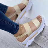 Fashion Summer Outdoor Shoes Punk Beach Wedges Women Sandals Wedge Female Platform Buckle Strap Street Sandalias De