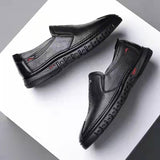 Autumn Brand Men's Casual Shoes Fashion Comfortable Leather Shoes for Men Soft Bottom Business Leather Slip-on Flat