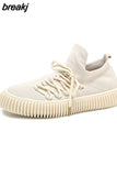 Style Women and Men Lovers Shoes Flats Slip on Casual Autumn Sneakers Shoe Knitting Mesh Comfortable Shoe zapatillas