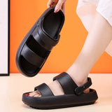 2023 Summer Thick Platform Cloud Slippers Women Green EVA Soft Sole Sandals Woman Comfort Non Slip Home Slides