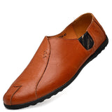 Leather Men Casual Shoes Luxury Brand 2021 Mens Loafers Moccasins Breathable Slip on Lazy Driving Shoes Plus Size