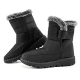 New Waterproof Snow Boots Woman Rabbit Fur Non Slip Winter Padded Boots Women Platform Keep Warm Ankle Botas De Mujer