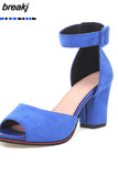 Women Pumps Sandals Summer Open Toe High Heels Low Block Heel Shoes Gladiator Ankle Strap High Gladiator Sandals