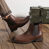 Breakj Boots Men's 2024 New British Style Cover Feet Men's Boots Casual One Foot Pedal Martin Boots Men's
