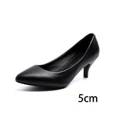 High Heels Woman Shoes Leather Formal Shoes Thin Heel Lady Office Work Professional Shoes 3cm 5cm 6cm 8cm