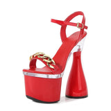 Decoration Buckle Strap Women Shoes New Chunky Heel Sandals Summer Platform High Heels Nightclub Party Pole Dance