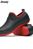 Men Casual Shoes Oil Resistant Non-slip Kitchen Shoes Multifunctional Restaurant Garden Work Shoes Short Rain Shoes for