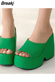 New KarinLuna Dropship 2023 Summer Chunky Heel Platfrom Women Slipper Mules Sandals Comfy Leisure Woman Shoes