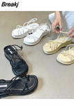 Women Summer Wedges Sandals Solid Color Narrow Band Clip Toe Platform Casual Ladies Shoes Square Toe Gladiator