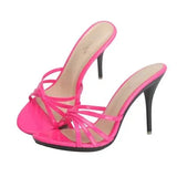 Women Slippers Popular Fashion Summer Women Mules Casual Female Shoes Pumps High Heels 11CM Peep Toe Slipper Stilettos